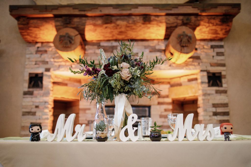 Wedding reception table setting